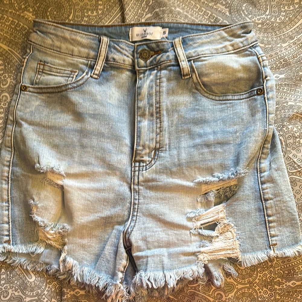 Wild Fable Light Blue Distressed Denim Shorts